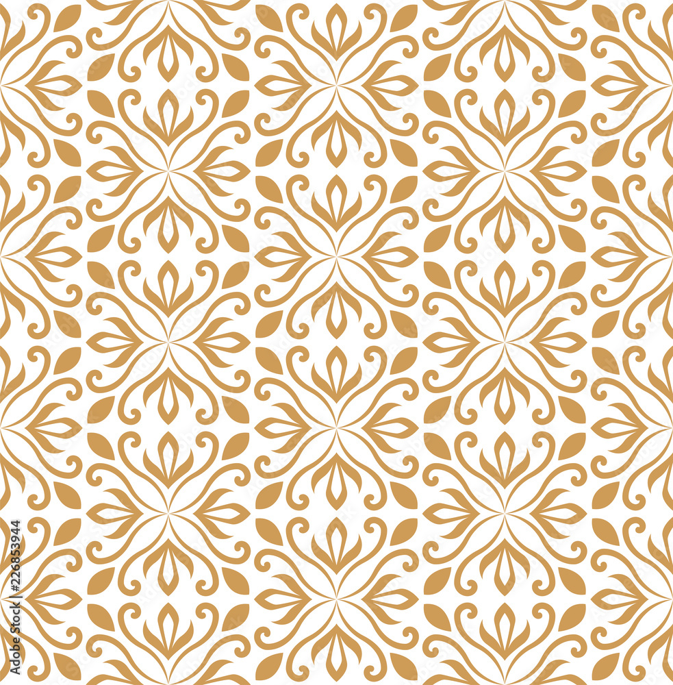 Decorative Tiles Vector Seamless. Traditional floral style background. Abstract mandala geometric texture.