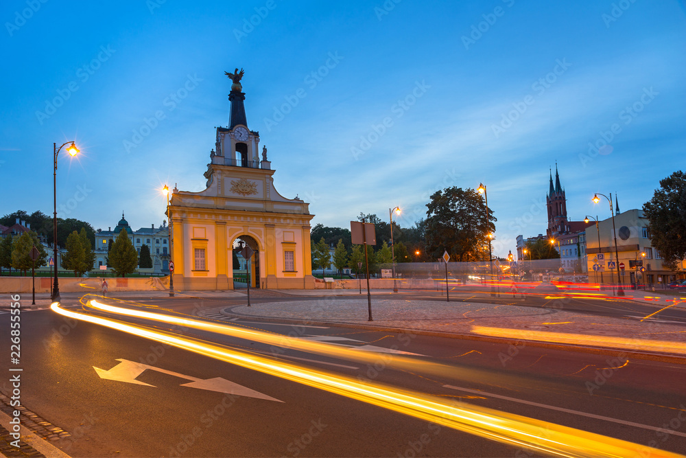 Fototapeta premium Cityscape of Bialystok with traffic lights, Poland