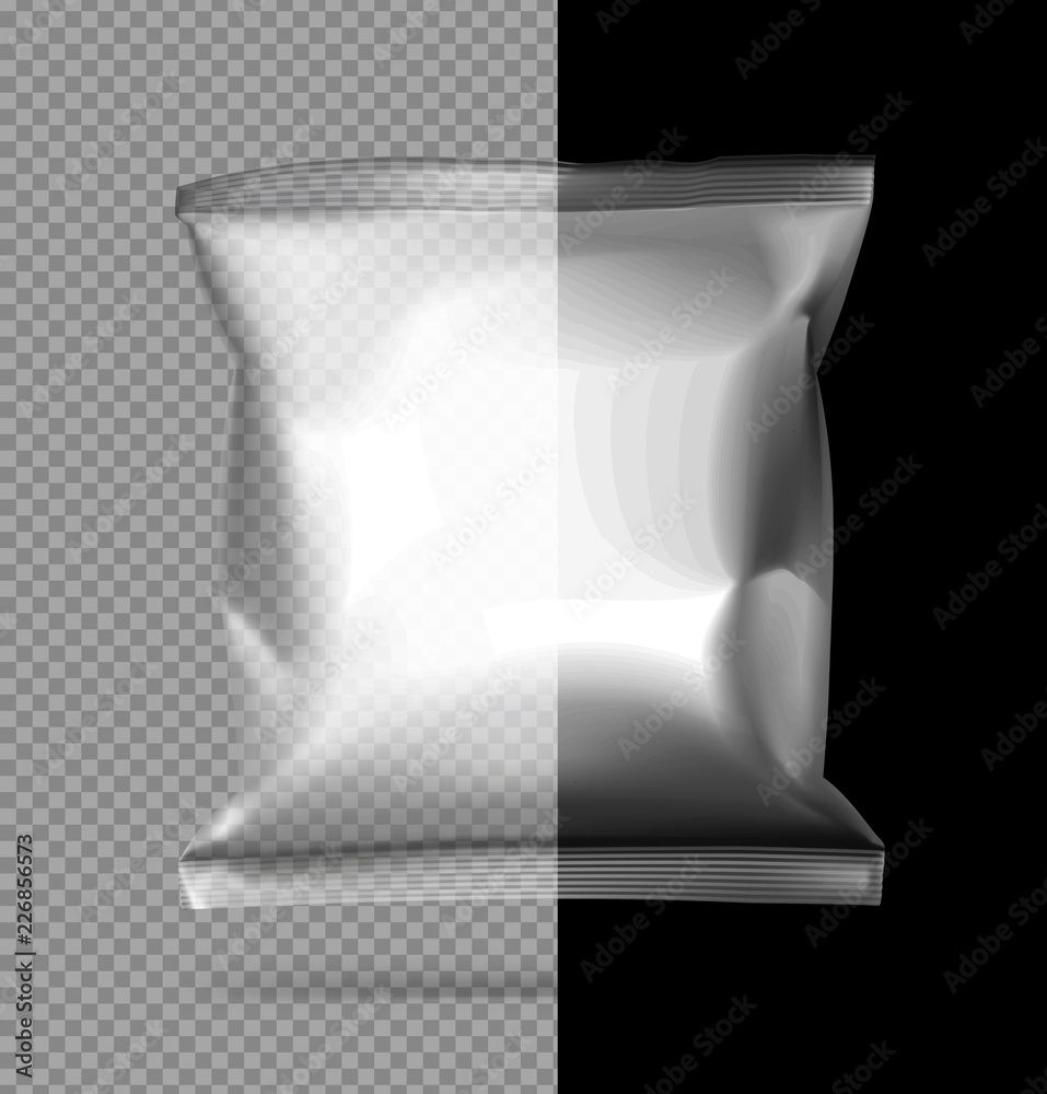 Realistic plastic translucent package on a transparent background. Ready for presentation of your product on a different background. Vector illustration. EPS10. Realistic plastic translucent package on a transparent background. Ready for presentation of your product on a different background. Vector illustration. EPS10.