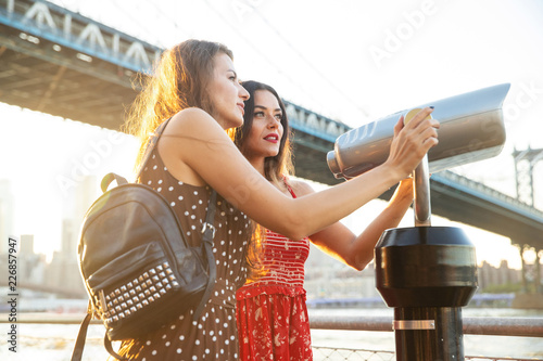 Two tourist women in New York