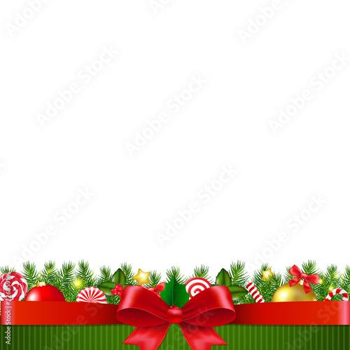 Xmas Garland White Background