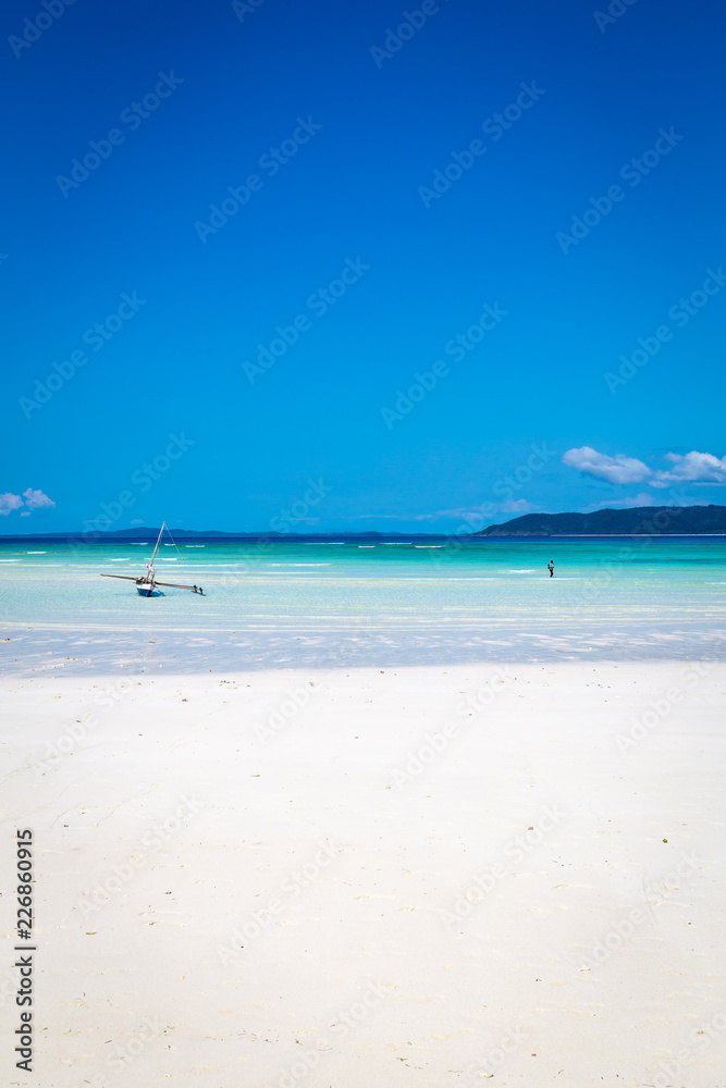 Tropical island paradise of Nosy Iranja, near Nosy Be in Madagascar.