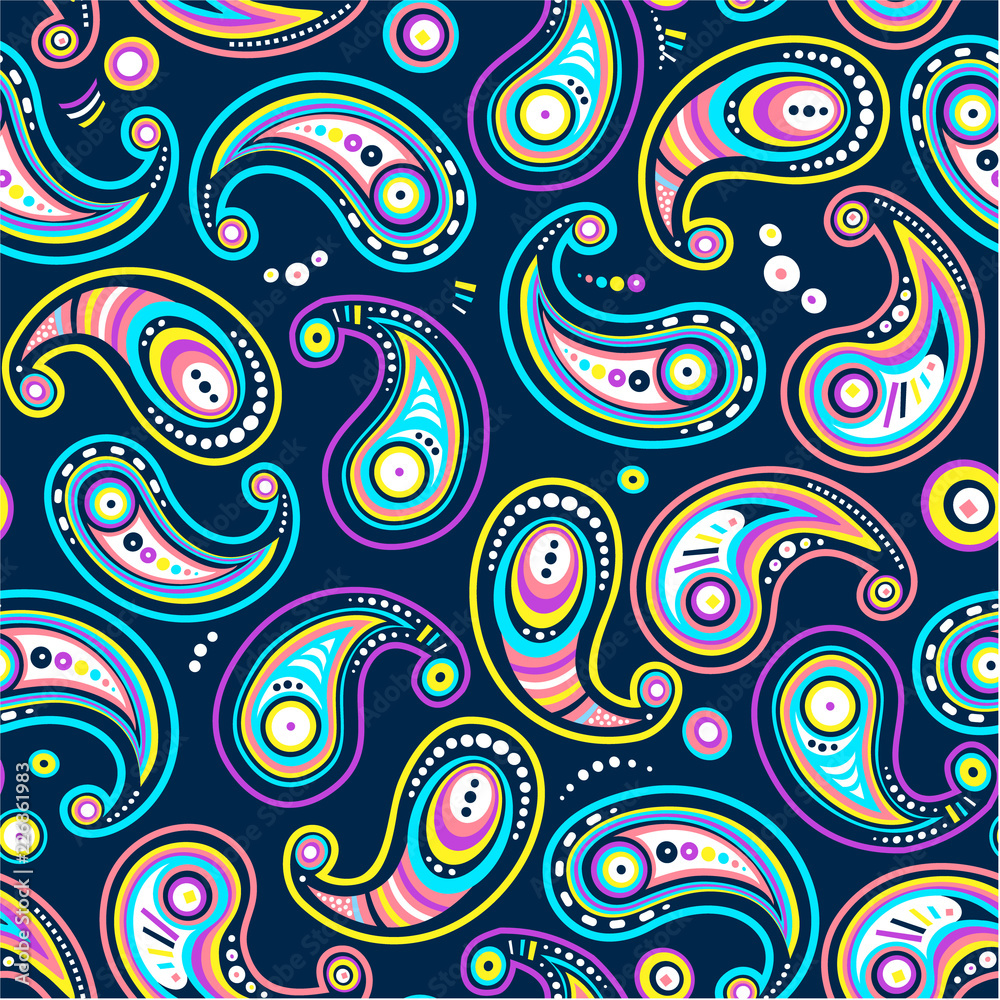 modern paisleys on blue modern paisleys on blue