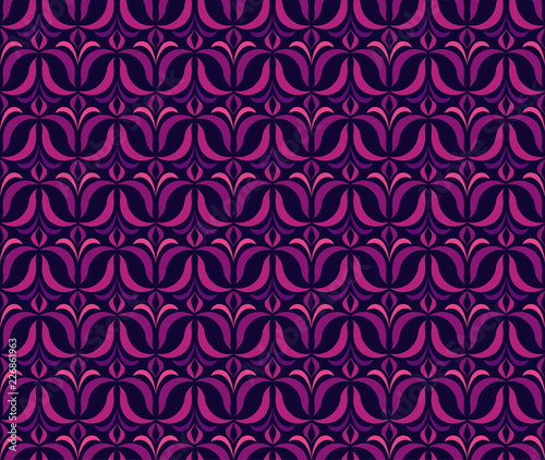 Seamless Arabesque Floral Pattern. Art Deco Style Background. Vector Abstract Flower Texture.