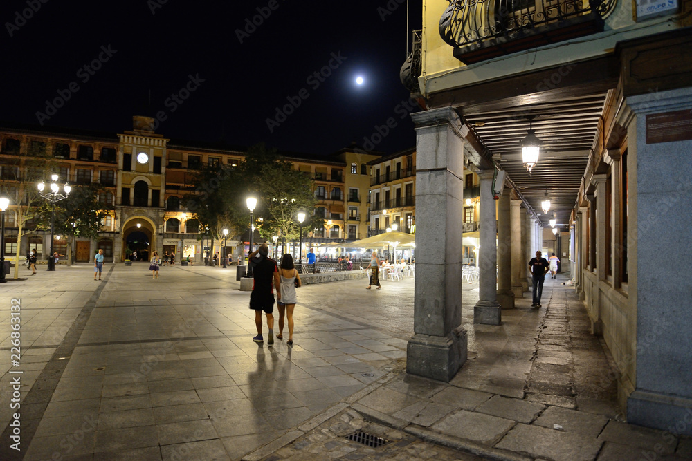Toledo, Spain - September 24, 2018: Plaza de Zocodover in the city of Toledo.