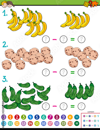 maths subtraction calculation educational game for kids