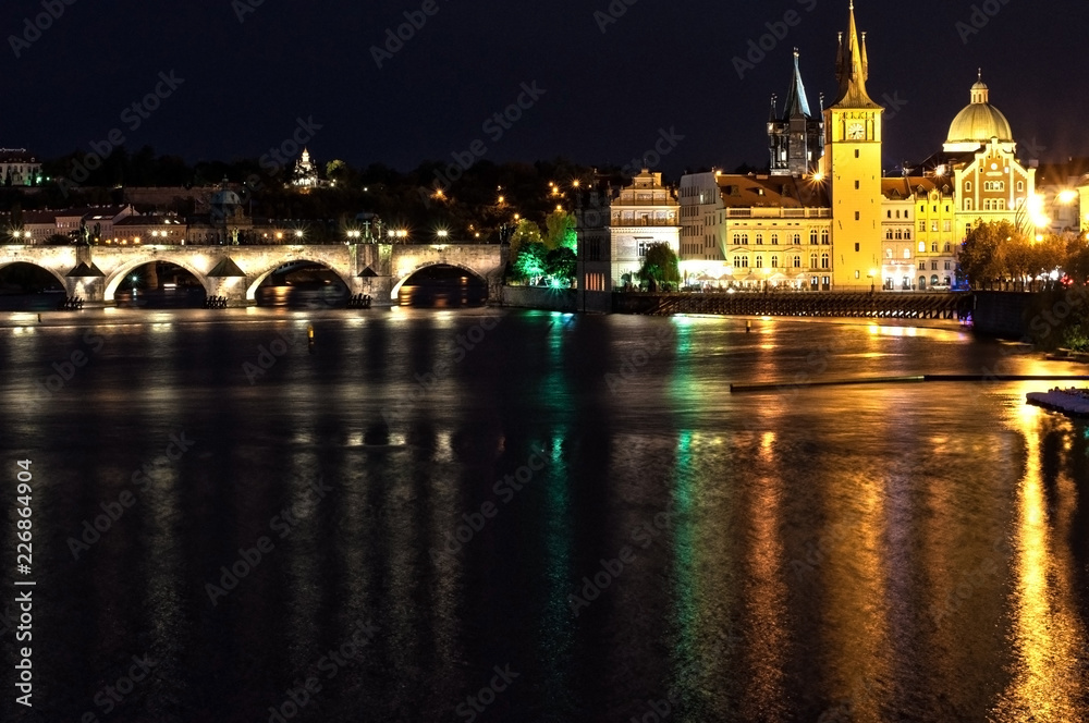 night scene in Prague, Czech Republic