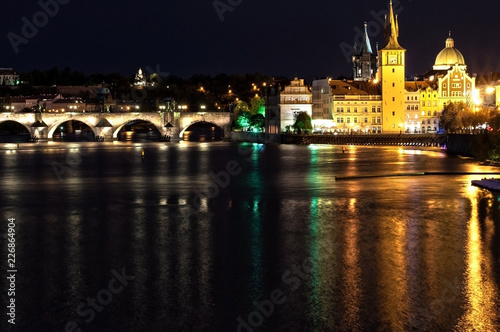 night scene in Prague  Czech Republic