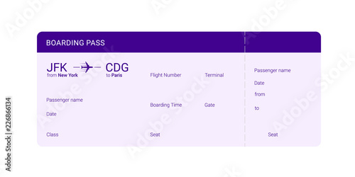Violet boarding pass