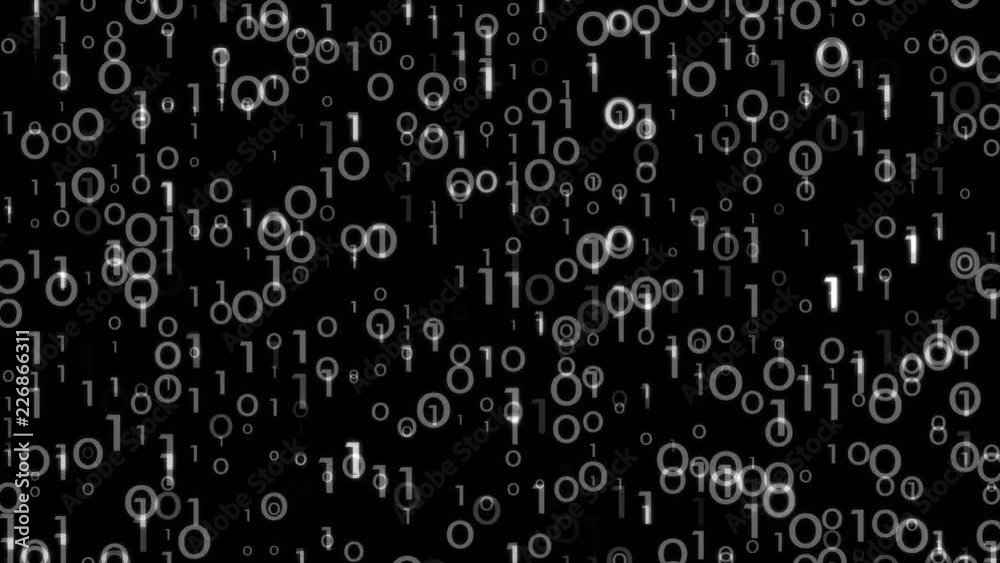 Digi0010 - Simple Binary Digits Video Background Loop // Lots of ones and zeros switch states in front of a black background. A fitting backdrop for everything related to computer and information. Digi0010 - Simple Binary Digits Video Background Loop // Lots of ones and zeros switch states in front of a black background. A fitting backdrop for everything related to computer and information.