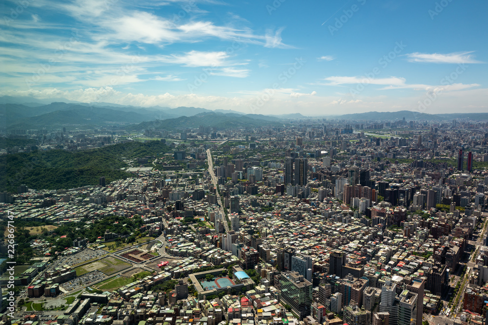 The view from the Taipei101 Tower in Taipei, Taiwan.