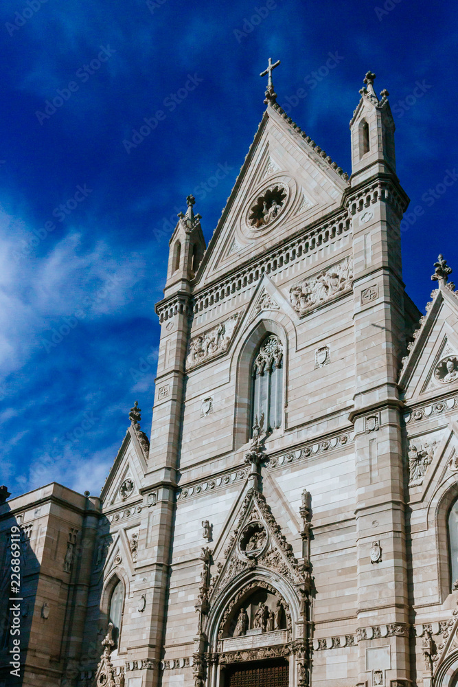 Facade of Church of San Gennaro all’Olmo in Naples, Italy