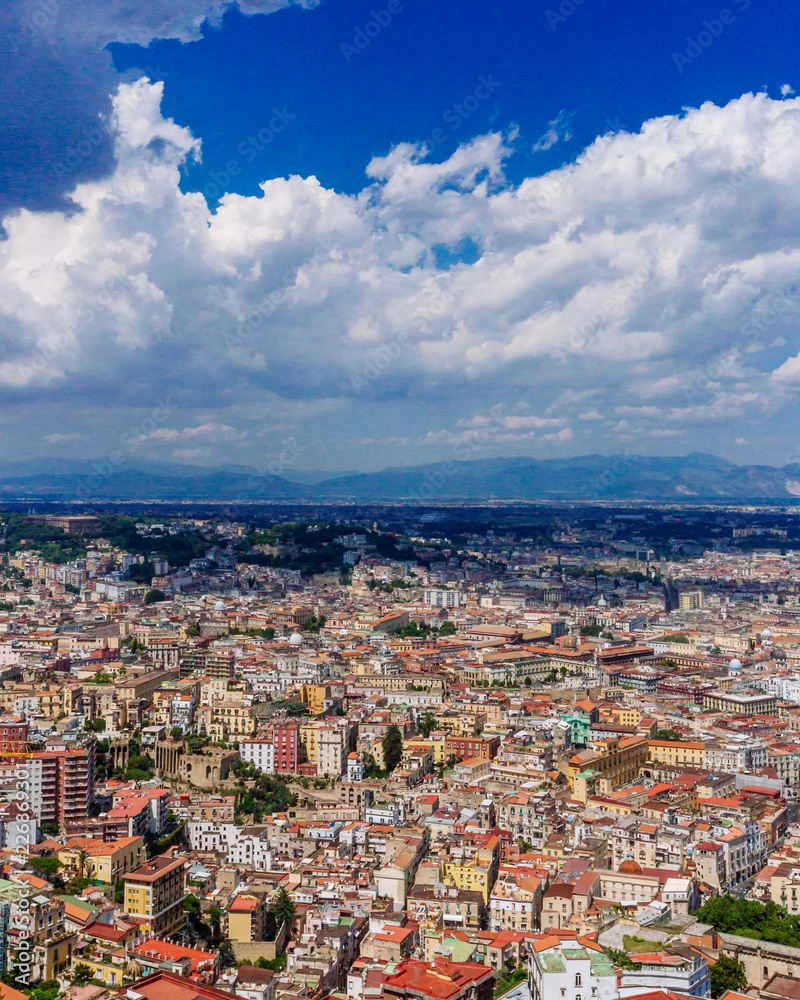 Aerial view of the city of Naples, Italy
