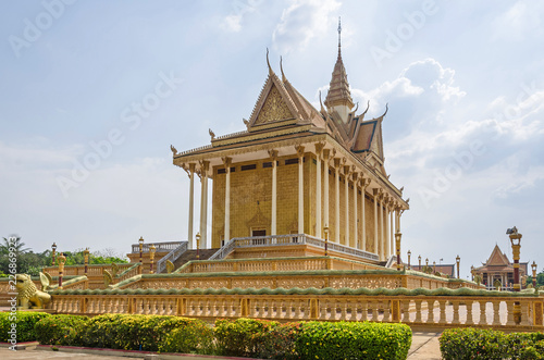 Main temple in the Vipassana Dhura Buddhist Meditation Center in Oudong, Cambodia’s former capital photo