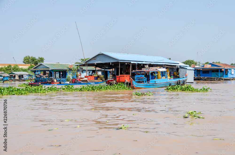 Floating village on the Tonle Sap Lake in Cambodia Floating village on the Tonle Sap Lake in Cambodia