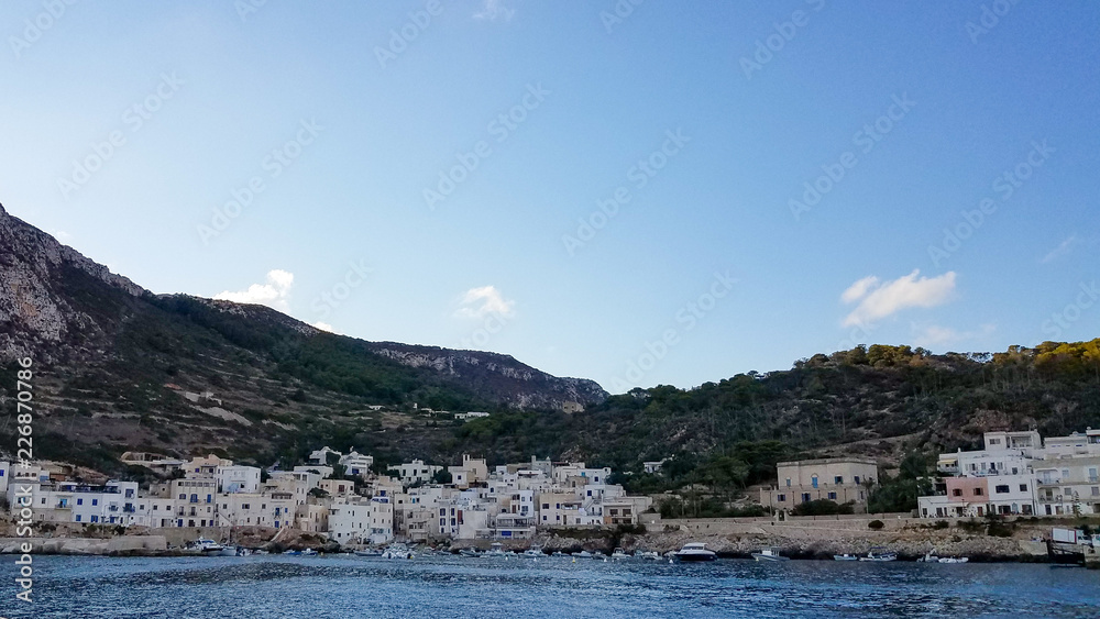 Coastal village on Levanzo, one of Sicily's Egadi Islands