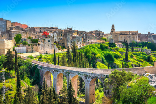 Gravina in Puglia ancient town, bridge and canyon. Apulia, Italy. photo