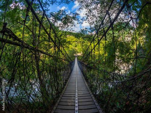 Bridge at he Changchun Trail at Taroko Gorge National Park in Taiwan photo