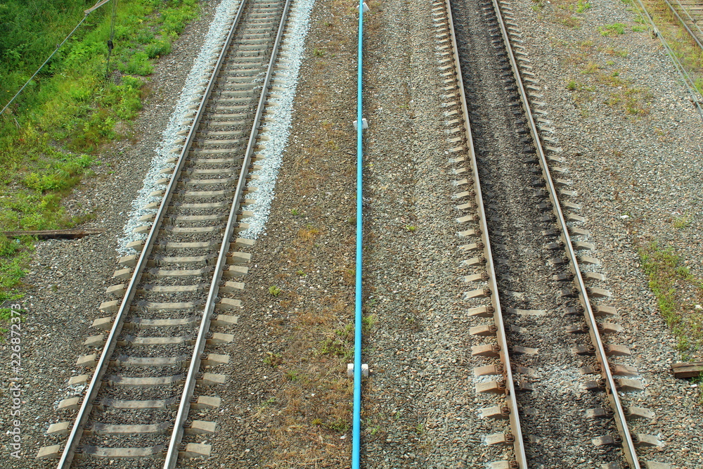 Railway. View from above. Background.