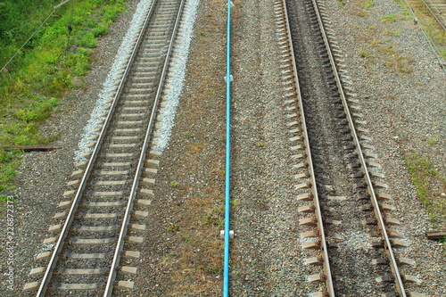 Railway. View from above. Background.