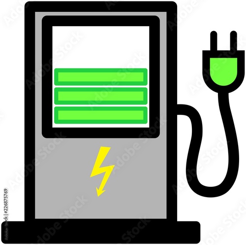Illistration of a charging station for electric cars or bikes