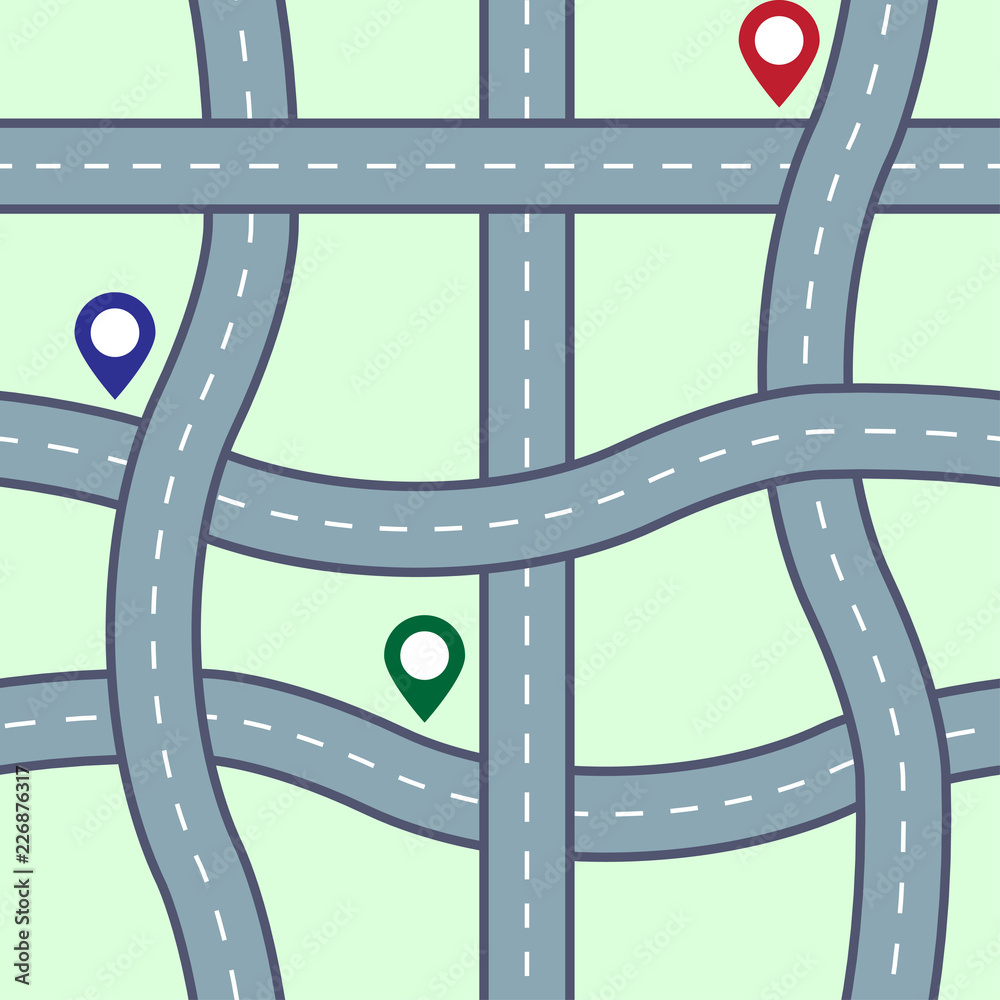 Fototapeta premium Seamless road pattern