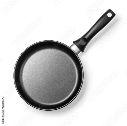 black frying pan isolated