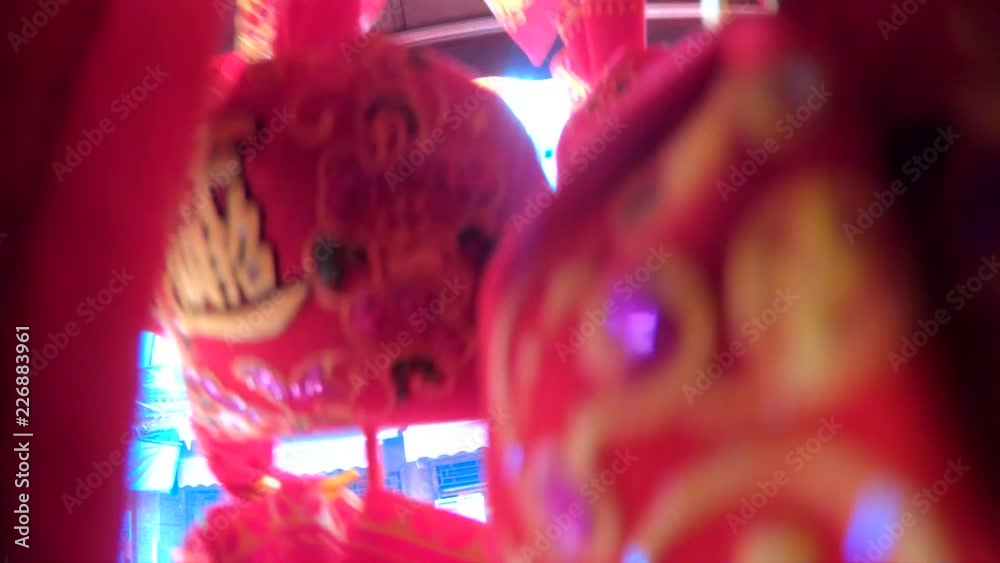 Asian mark in downtown city, Close up