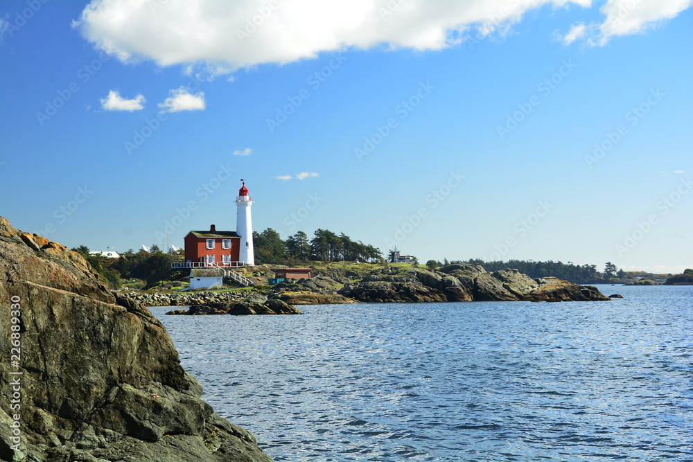 Obraz premium Fisgard lighthouse at Fort Rodd Hill in Victoria BC,Canada