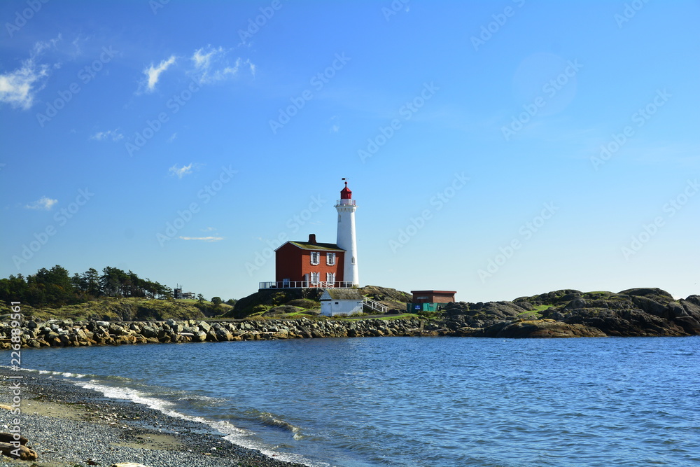 Fisgard lighthouse at Fort Rodd Hill in Victoria BC,Canada