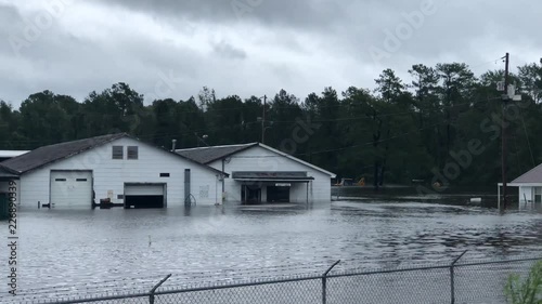 Flooded warehouses and houses in North Carolina photo