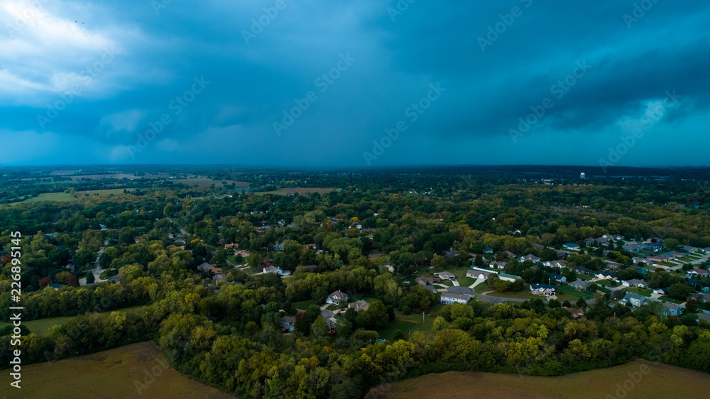 Beautiful Storm Rolling - Aerial Perspective