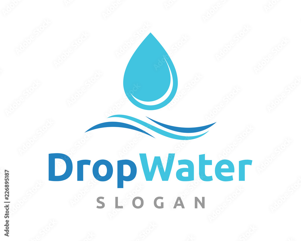 Drop Water with Waves on the Ocean Sign Symbol Icon Logo Vector Drop Water with Waves on the Ocean Sign Symbol Icon Logo Vector