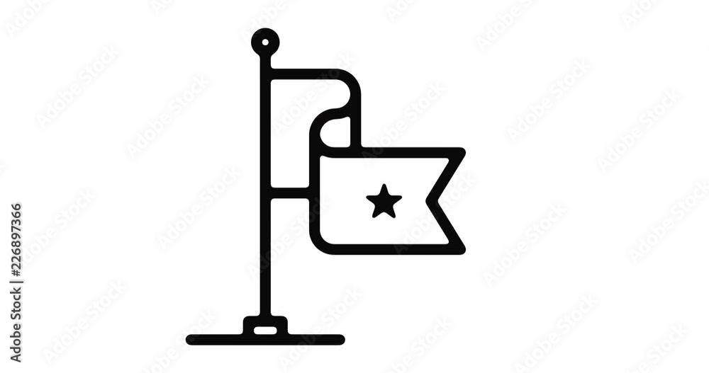 National flag line icon motion graphic animation with alpha channel. National flag line icon motion graphic animation with alpha channel.