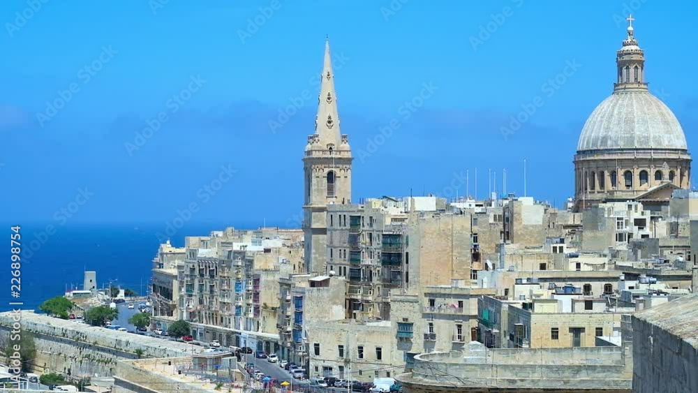 St Andrew bastion overlooks the bell tower of St Paul's Anglican Pro ...