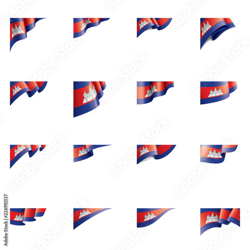 Cambodia flag, vector illustration on a white background Free Download Cambodia flag, vector illustration on a white background - GFXLoad