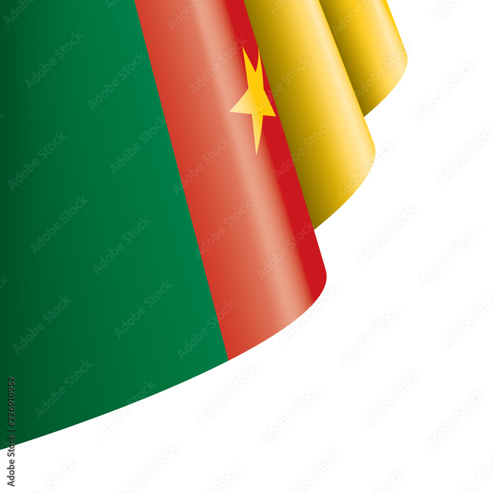 Naklejka premium Cameroon flag, vector illustration on a white background
