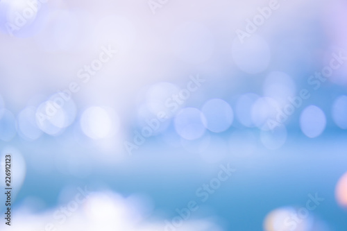 Abstract Blur of Blue bokeh light for smooth background