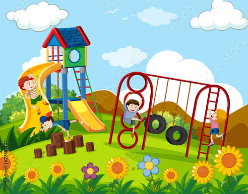 Children playing at playground