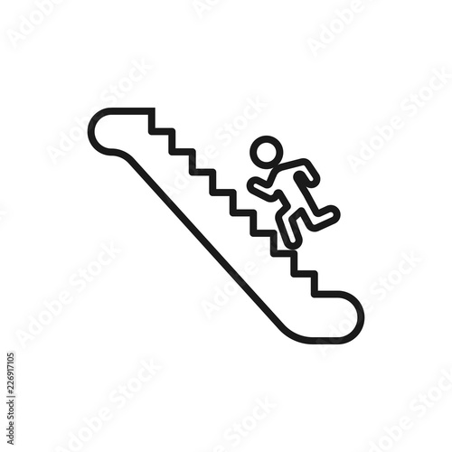 Airport escalator icon line isolated on clean background. Airport escalator icon concept drawing icon line in modern style. Vector illustration for your web mobile logo app UI design.