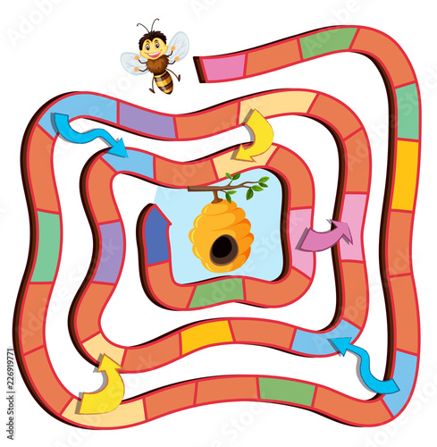 Bee finding beehive board game