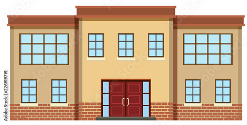 A modern building on white background