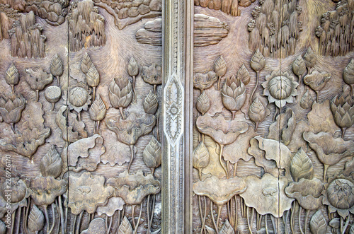 Texture from door in Thai temple.