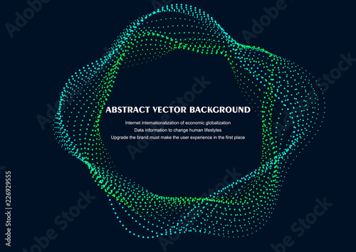 Wave particle abstract vector background illustration