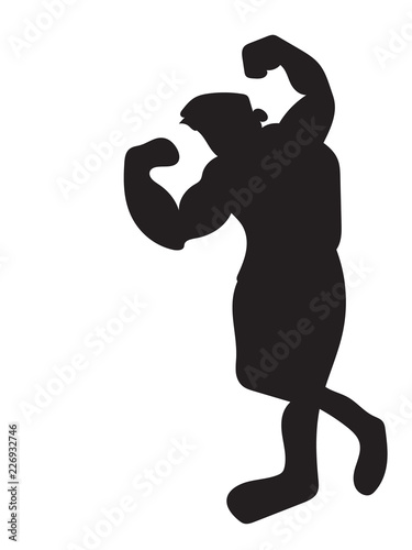 silhouette of a six pack body builder man