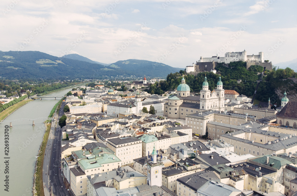 Salzburg with river Salzach, Austria 