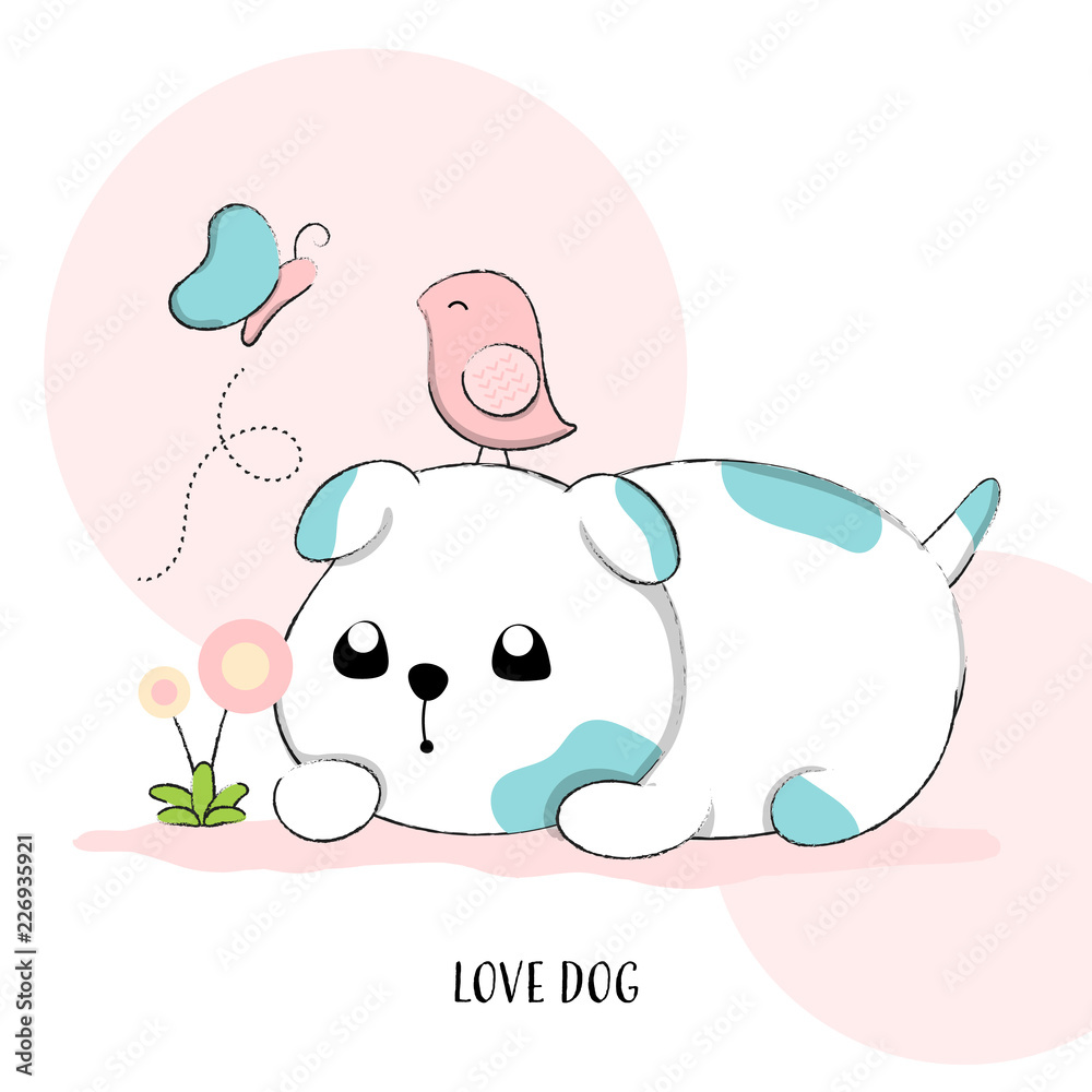 Cute dog hand drawn style Cute dog hand drawn style