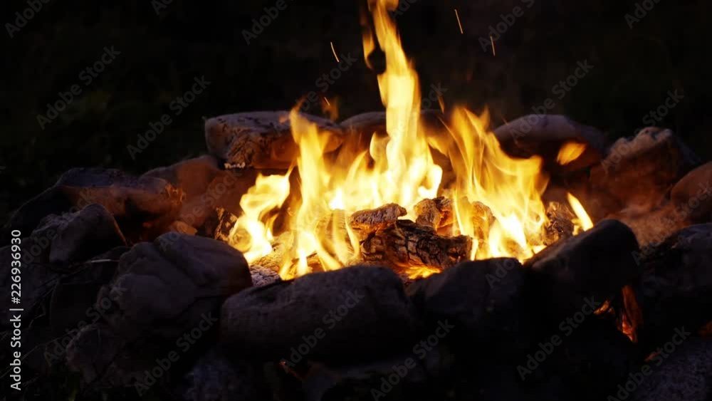 1080p dolly shot of the burning campfire 1080p dolly shot of the burning campfire