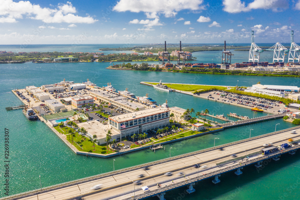 Aerial image Miami Beach US Coast guard base station