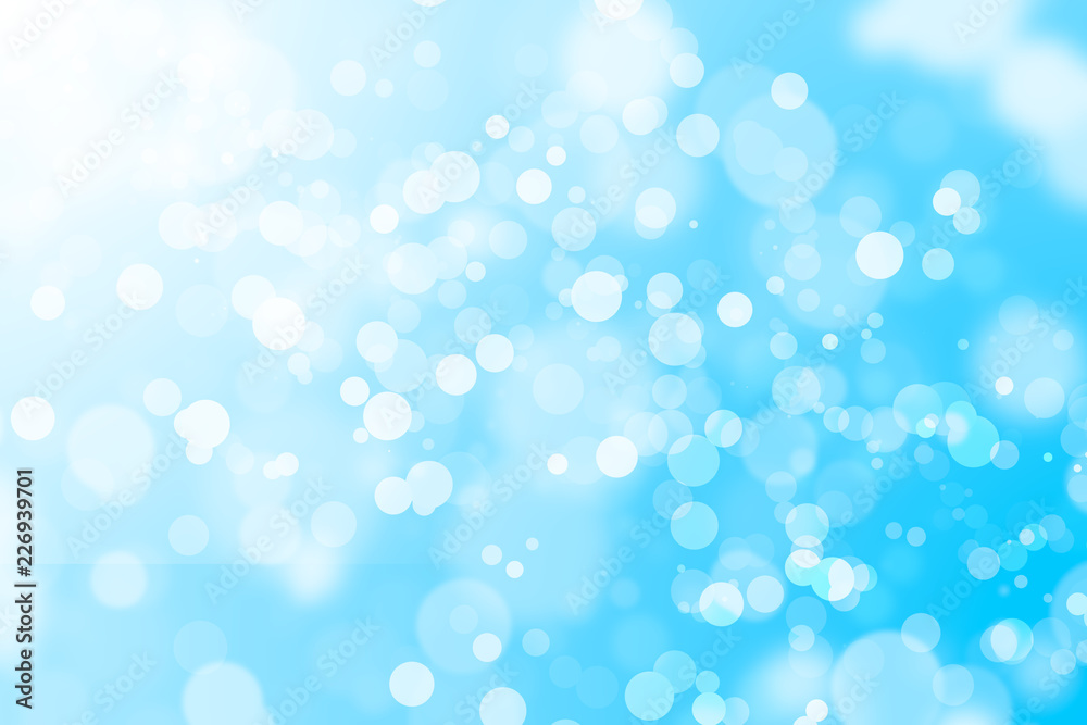 Blue bokeh light background beautiful bright blurred glitter effect. decoration for your design